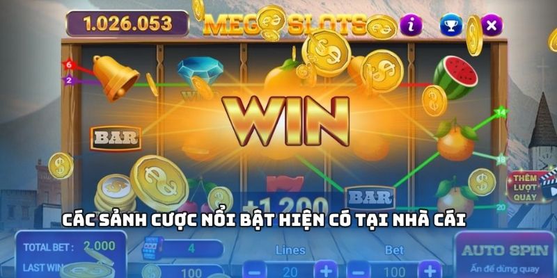 Các sảnh cược nổi bật hiện có tại nhà cái