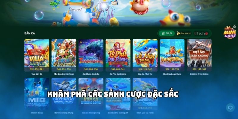 Khám phá các sảnh cược đặc sắc