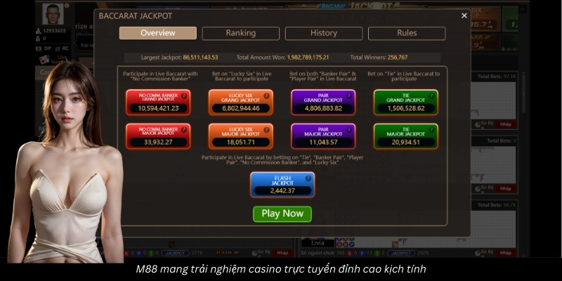 M88 mang trải nghiệm casino trực tuyến đỉnh cao kịch tính