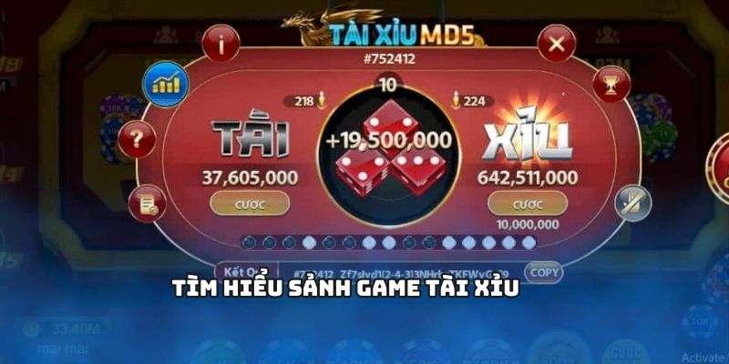 Sảnh game TÀI XỈU trực tuyến với giao diện hiện đại